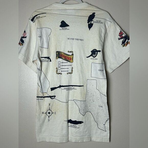 Vintage Civil War Art Unlimited all over print map t-shirt graphic tee size S - Picture 12 of 13